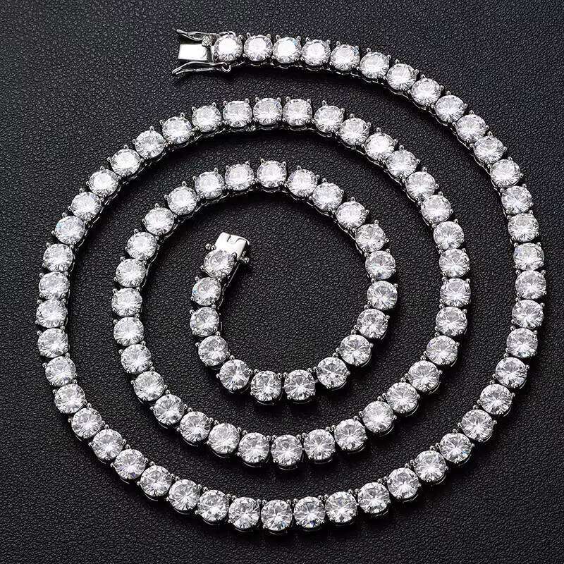 18mm Pure Sier Diaspore Tennis Necklace Tested Passed Sparkling High-end Jewelry with GRA Certificate Chain