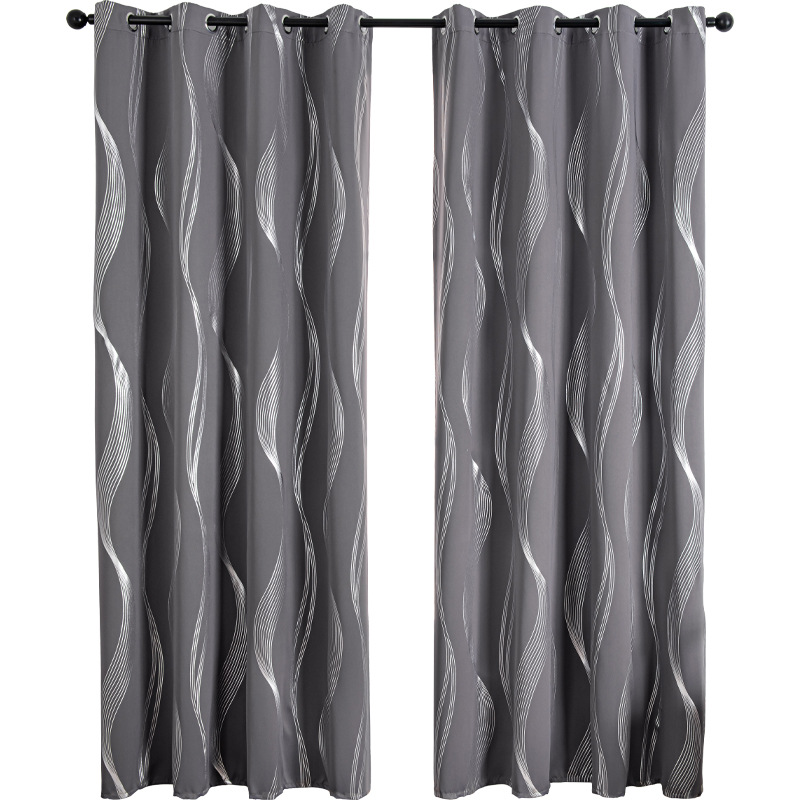 YL-36074 hot-selling pure color blackout curtains heat insulation and sun protection foreign trade special curtain finished product wholesale