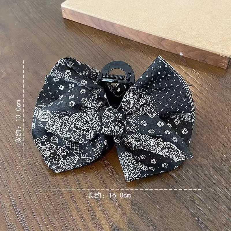 1pc Korean style temperament cashew nuts broken flowers bow grab clip hair clip shark clip Western style hair clip Z250707