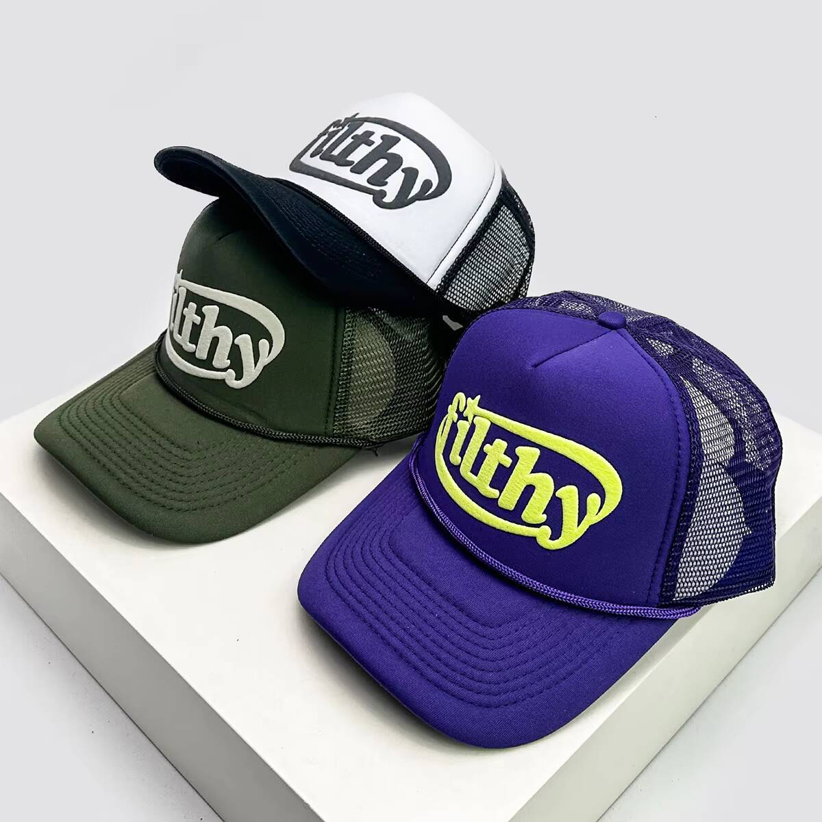 New Unisex filthy Letters Baseball Hats Sunshade Color Block Breathable Personal Trucker Caps Versatile Mesh Fashion ddmythur