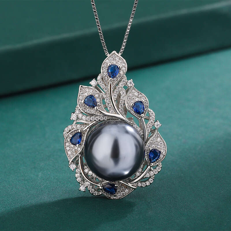 Live Broadcast Imitation Pearl Necklace New Tahitian Mother-Of-Pearl Inlaid Pendant Women's Jewelry 737