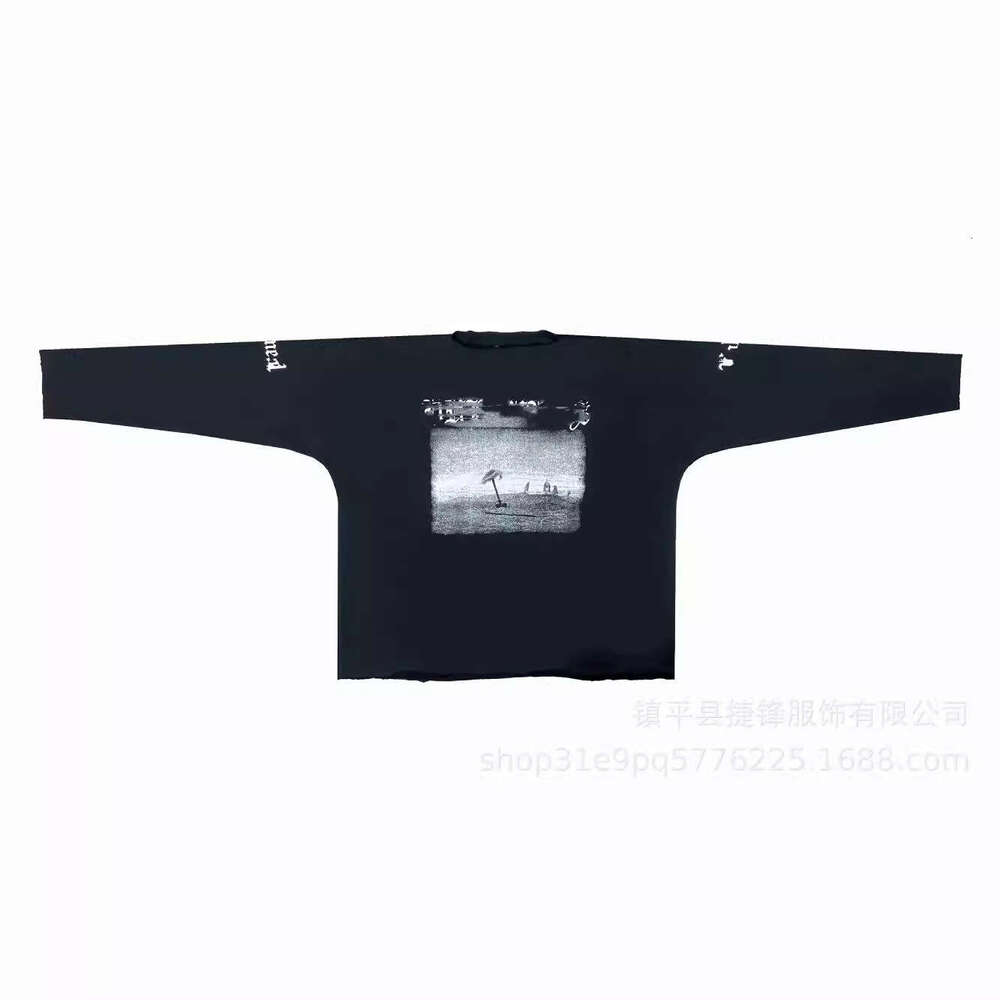 25SS New American Style Hip-Hop Loose Casual High Street Unisex Letter Print Long Sleeve Couple T-Shirt