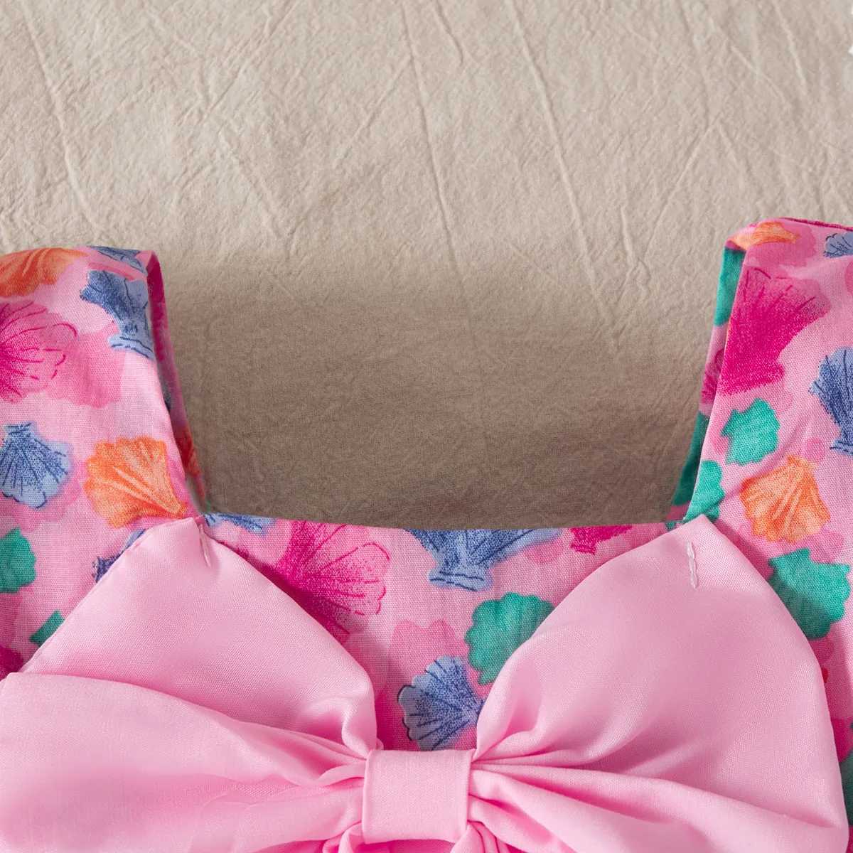 Baby Girl Summer Dress Full Printed Flower Bow Girls Dress Sweet Bubble Sleeve Girls Princess Dresses Baby Girl Clothing R250707