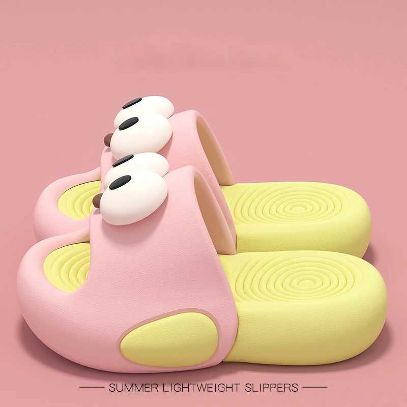 Smile Childrens Slippers New Big Eyes Pattern Eva Soft Thick Sole Slippers Boys And Girls Can Wear Comfortable Walking Slippers z250708U9QX