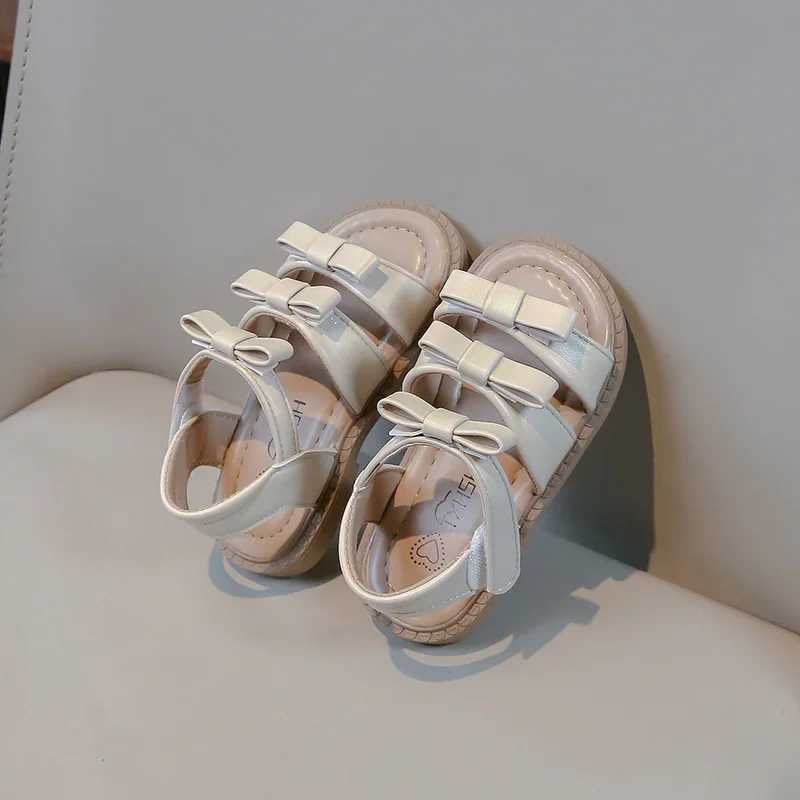 2025 Summer New Princess Sandals Little Girl Sandal Bowtie Chic Sweet Kids Fashion Open-toe Versatile Children Flat Sandals R250707