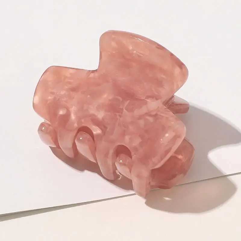 2024 NEW Small Acetate Hair Claw For Girls 3cm Simple Acrylic Claw Clip For Thin Hair Marble Printed Hair Clips Leopard Hair Accessories Y250707