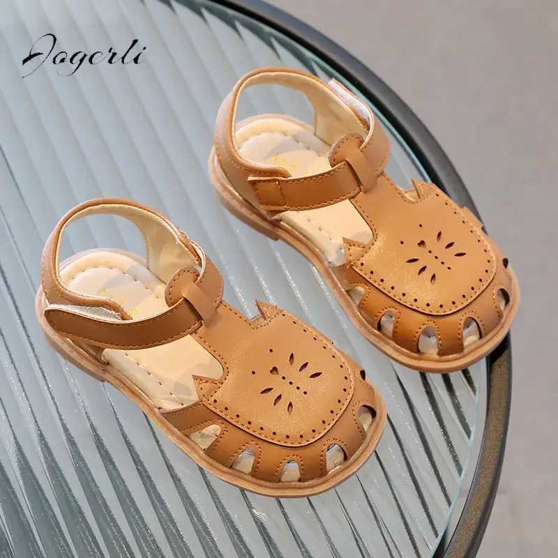 Kids Summer Sandals For Baby Girls Cut-Out Beach Shoes Children Girls Elegant T-Strap Flats Footwear Size 21-30 R250707