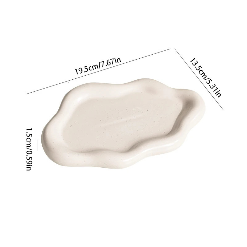 Jewelry Dish for Women Trinket Tray Dish Cloud Shape Ceramic Plate Watch Keys Tray Ring Dish Holder for Mothers Day Gift 250702