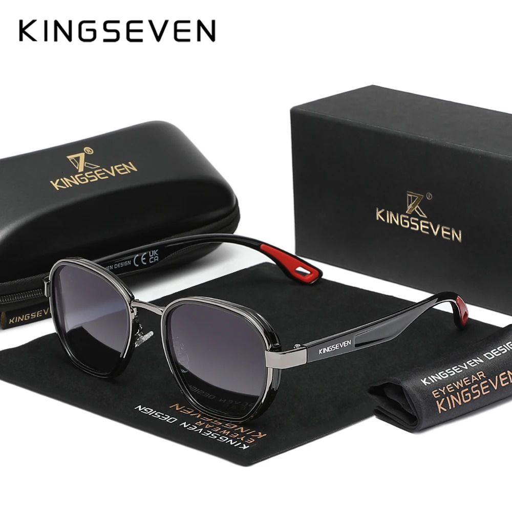 Kingseven Fashion Vintage Round Sunglasses Men Women Classic Retro Polarized UV400 Eyewear Driving Fishing Casual Glasses 250707
