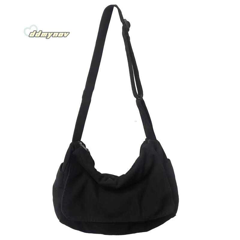 Large Capacity Canvas Simple Messenger For Women and Men Trendy Student Flap Shoulder Bag for High School or University ddmynov