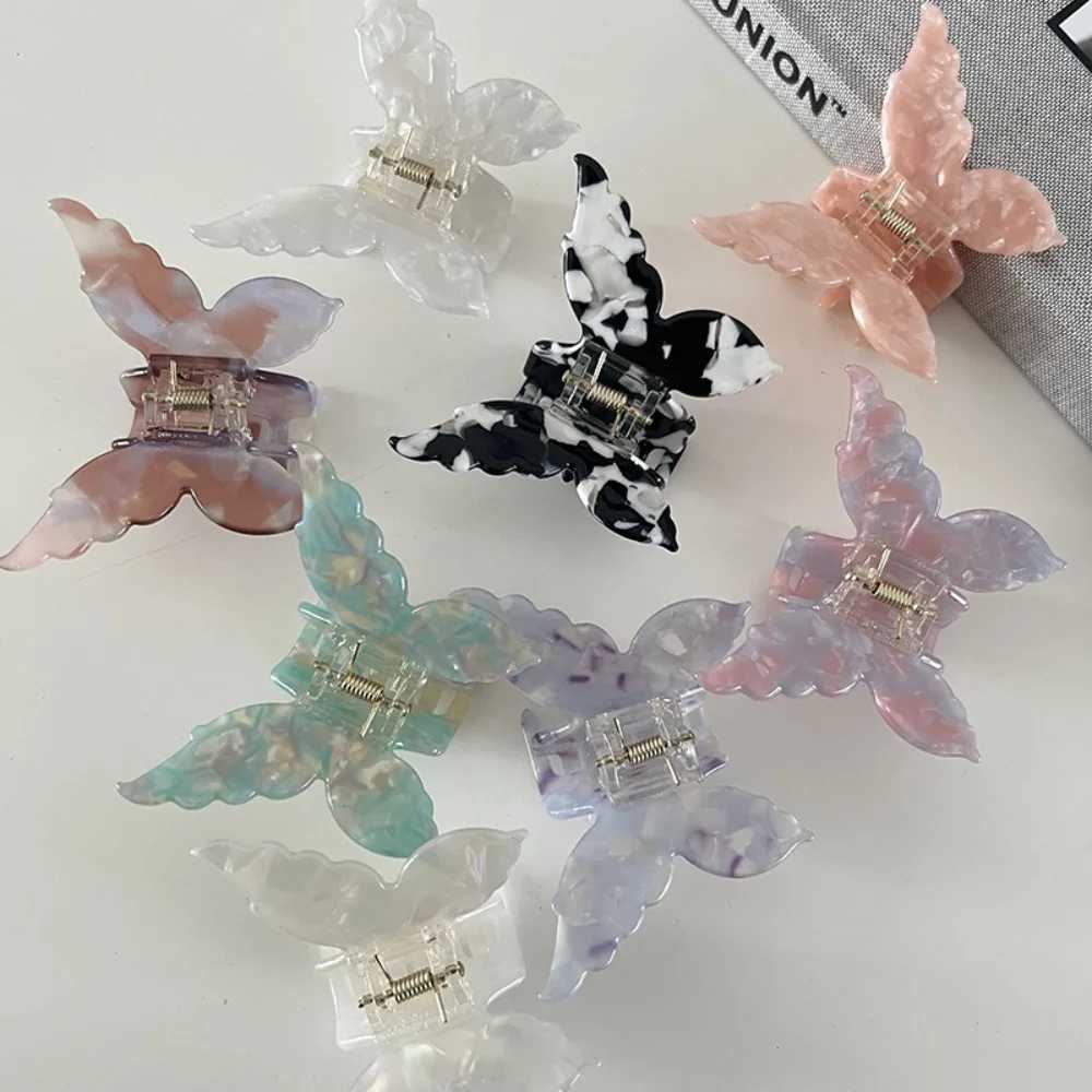 New Acetate Fiber Butterfly Hair Claw Colorful French Hair Styling Tools Accessories Retro Hair Clips Sweet Hair Clip Y250707