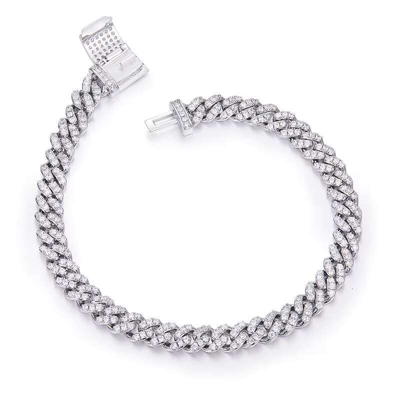 Dylam Pass Diamond Tester D Color Vvs Moissanite Chain 100% 925 Sterling Silver Moissanite Cuban Luxury Hip Hop Men Fine Jewelry