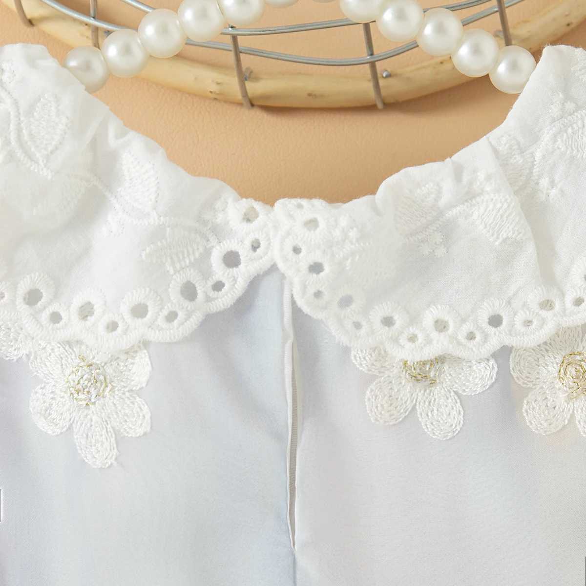 Baby Girl Summer Floral Pattern Tie-Dye Style Doll Neck Gentle Baby Dresses Cute Casual Girls Dress R250707