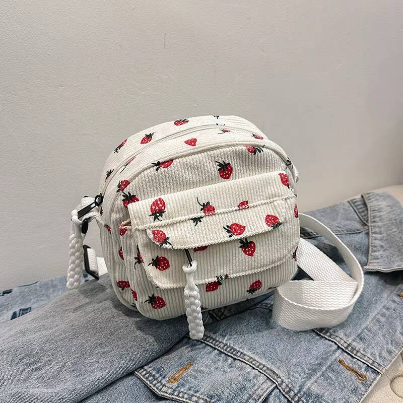 Korean Harajuku Messenger Bags Corduroy Womens Small Shoulder Teenager Girl Crossbody Bag Cute Tote Student Bolsa ddmynov