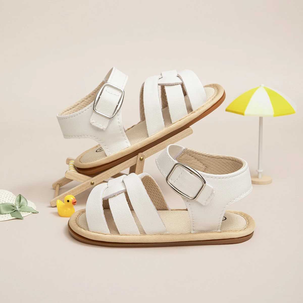Meckior Summer New Baby Boy Girl Sandals Baby Shoes PU Anti-Slip Soft Rubber Sole Newborns First Walkers Beach Infant Sandals R250707