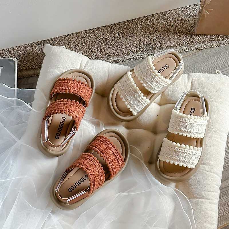 2024 New Soft Ethnic French Wind Open-toe Cool Breathable Princess Shoes for Kids Fashion Girls Versatile Platform R250707