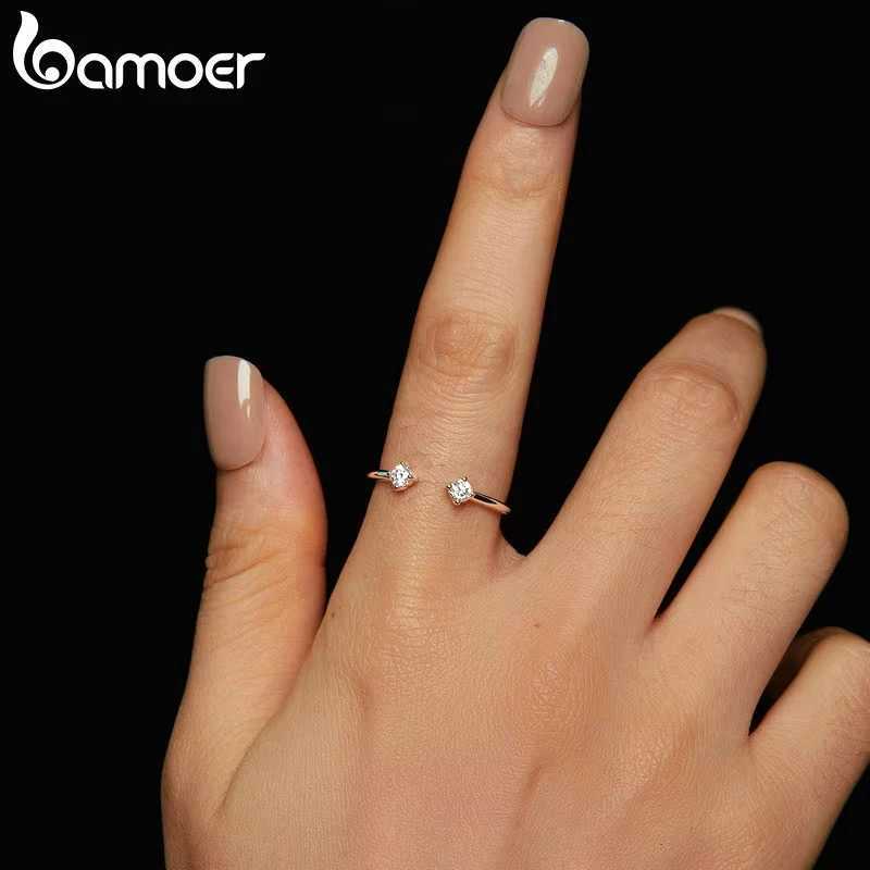 100% Authentic Moissanite White Gold Plated Adjustable Ring 925 Sterling Silver Exquisite Open Ring for Women Fine Jewelry Gift XJ250707