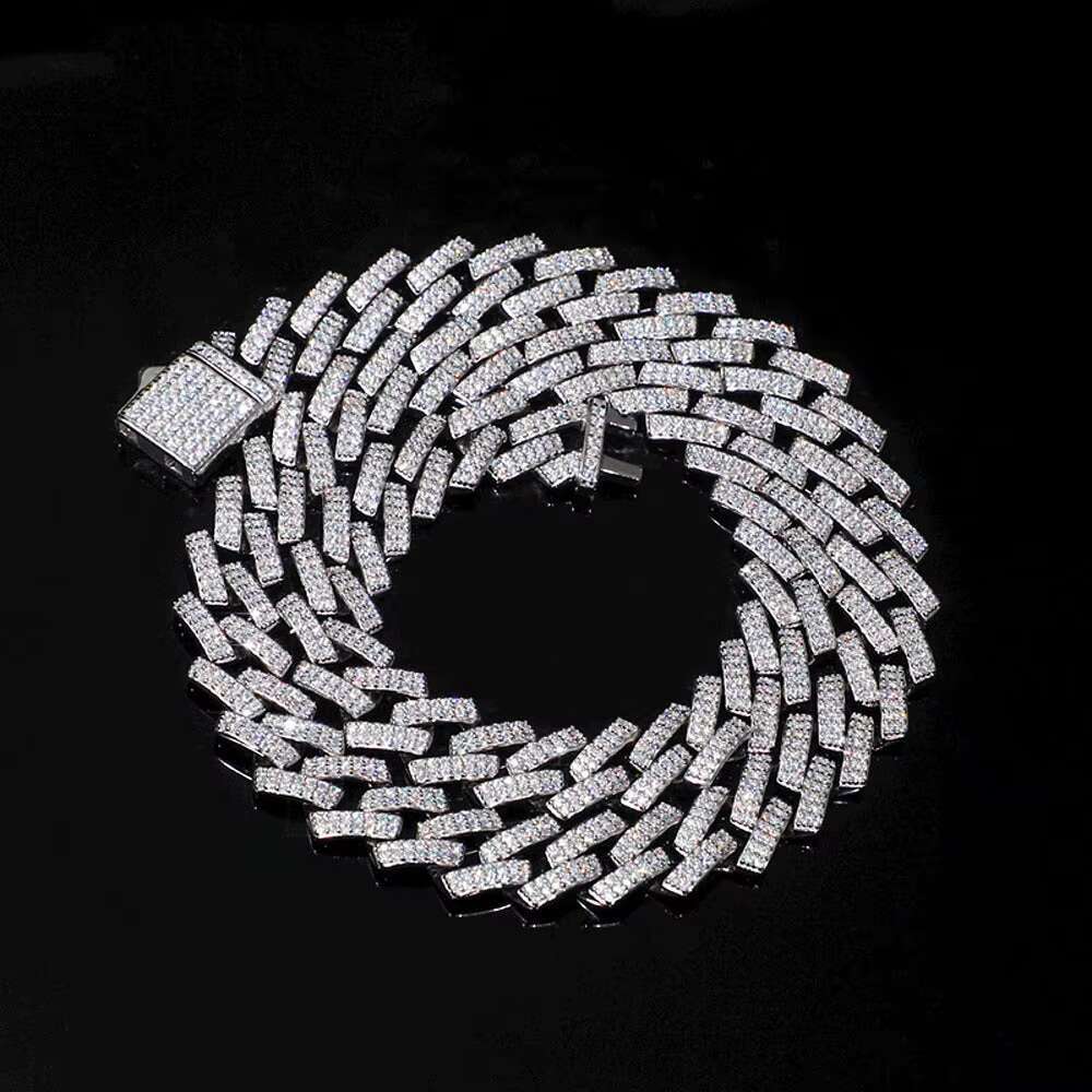 20mm Iced Out Hip Hop Miami Cuban Chain Mens Gift From the Product Category of Moissanite Jewelry