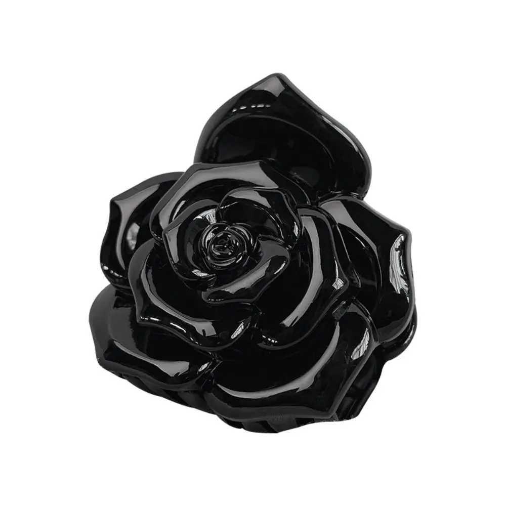 Transparent Retro Rose Hair Claw Ponytail Hairpin Fashion Design Acrylic Hair Claw Shark Clamp Hair Accessories Flower Hair Clip Y250707