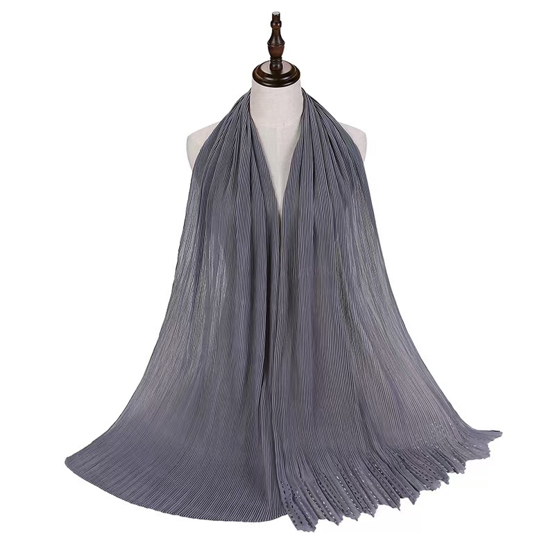 T1162 New Pearl Chiffon Headscarf Malaysia Fashion Headscarf Hollow Fashion Craft Scarf
