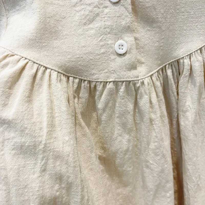 HoneyCherry Summer Girls Cotton Embroidery Dress New Cute Sweet Bubble Sleeve Princess Dresses Girl Clothes R250707