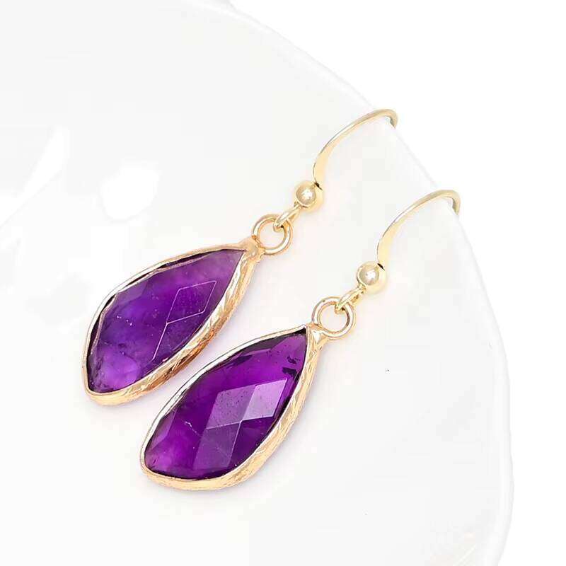 Classic Fashion Women's Healing Amethyst Luxurious Unique Gift for Girls Bohemian Earrings