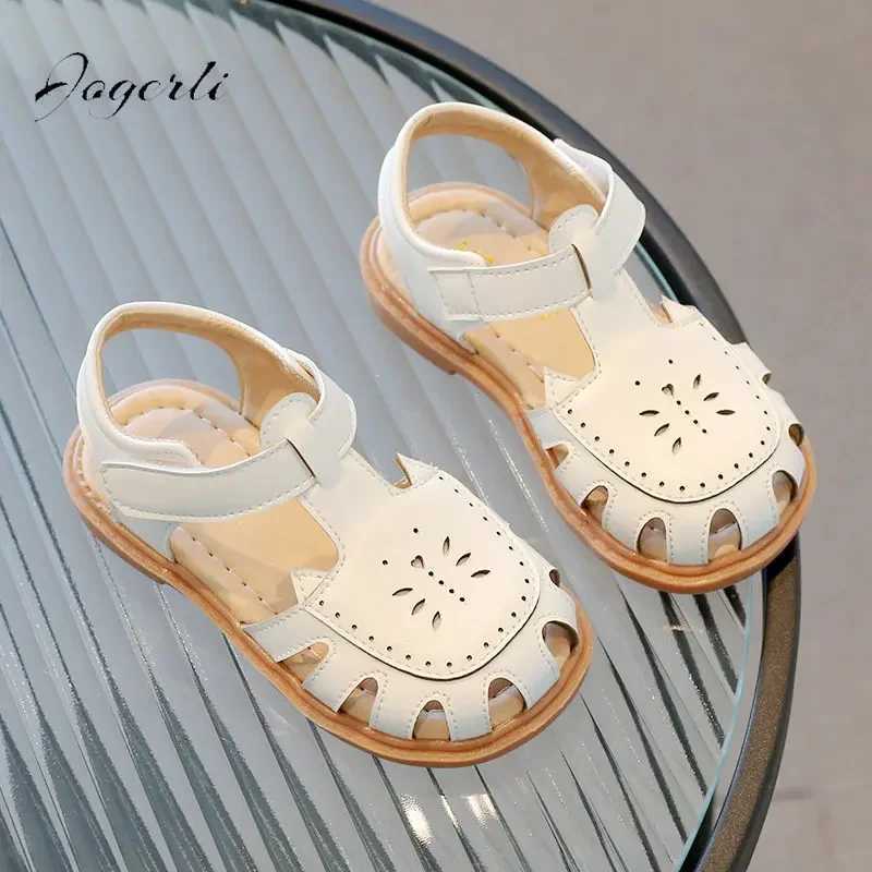 Kids Summer Sandals For Baby Girls Cut-Out Beach Shoes Children Girls Elegant T-Strap Flats Footwear Size 21-30 R250707
