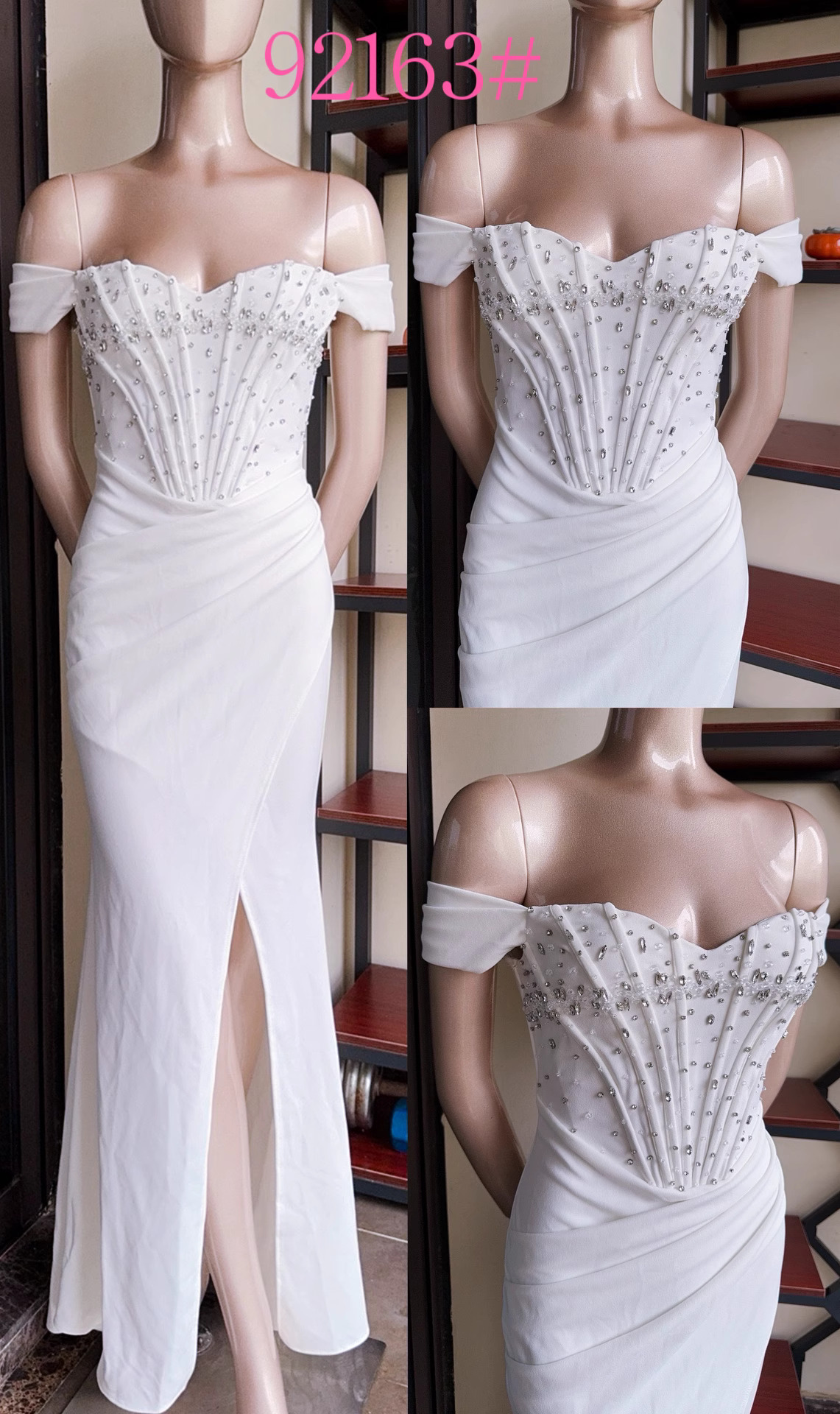 Customized Chinese Style Sequined Jersey Pleat Mermaid Off-the-shoulder Midi Dresses Cocktail Dresses Formal Casual Simple Retr 241223