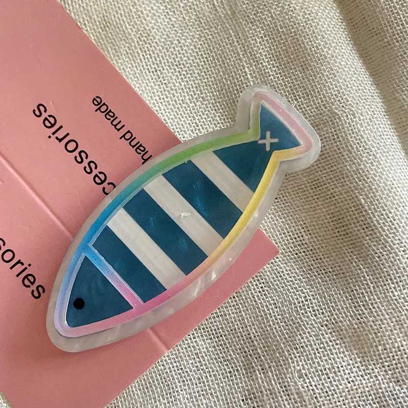 Ocean Series Cute Dried Minnows Barrettes Starfish Dolphin Hairpin Girl Side Clip Bangs Clip Hair Accessories Y250707