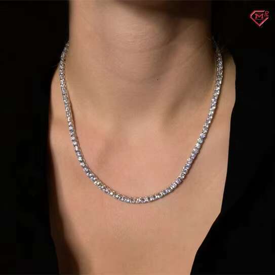 Hot Selling 4mm Tennis Chain 925 Sterling Silver Hip Hop Iced Out Men Women VVS Moissanite Tennis Chain