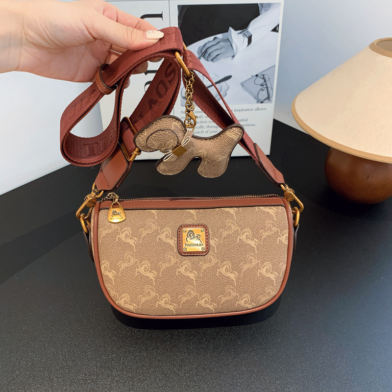 Designer 2025 New High-End Fashion Printed Dumpling Simple Shoulder Versatile Crossbody Light Luxury Women's Bag