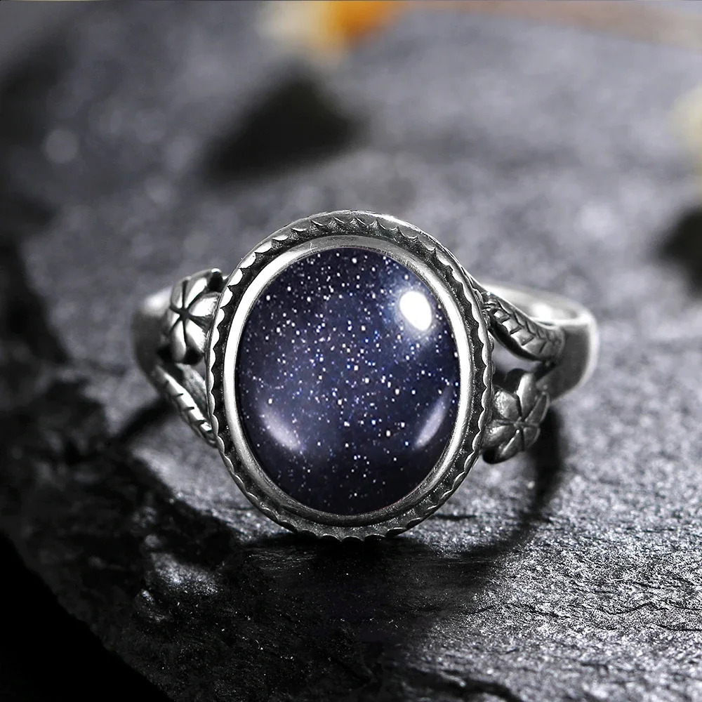 S925 Silver Ring Femme JewelrNatural Moonstone Eye Personalized Rings for Women Bijoux Wedding Jewelry Gift 250624