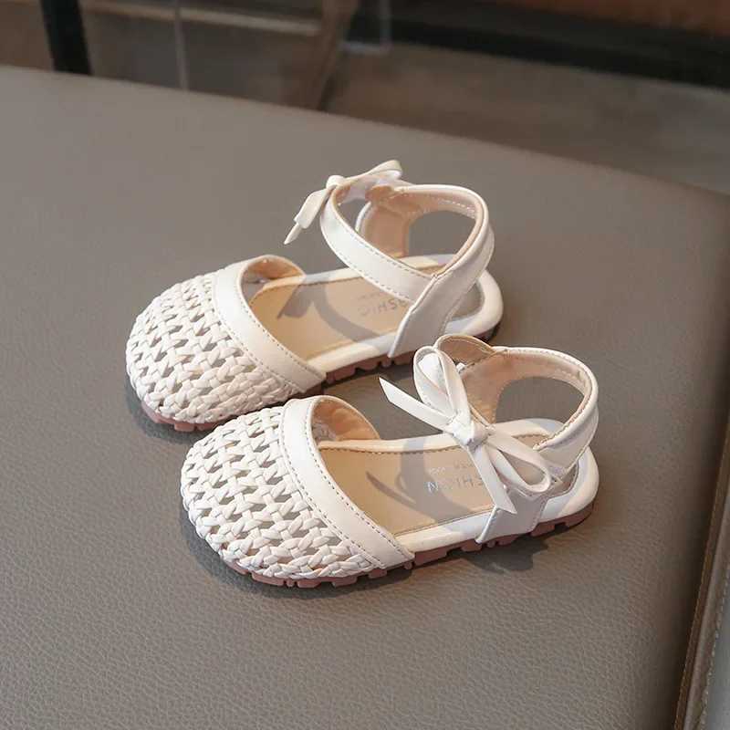 Kids Girls Woven Sandals Summer New Childrens Fashion Hollow Princess Sandals Soft-soled Beach ShoesR250707