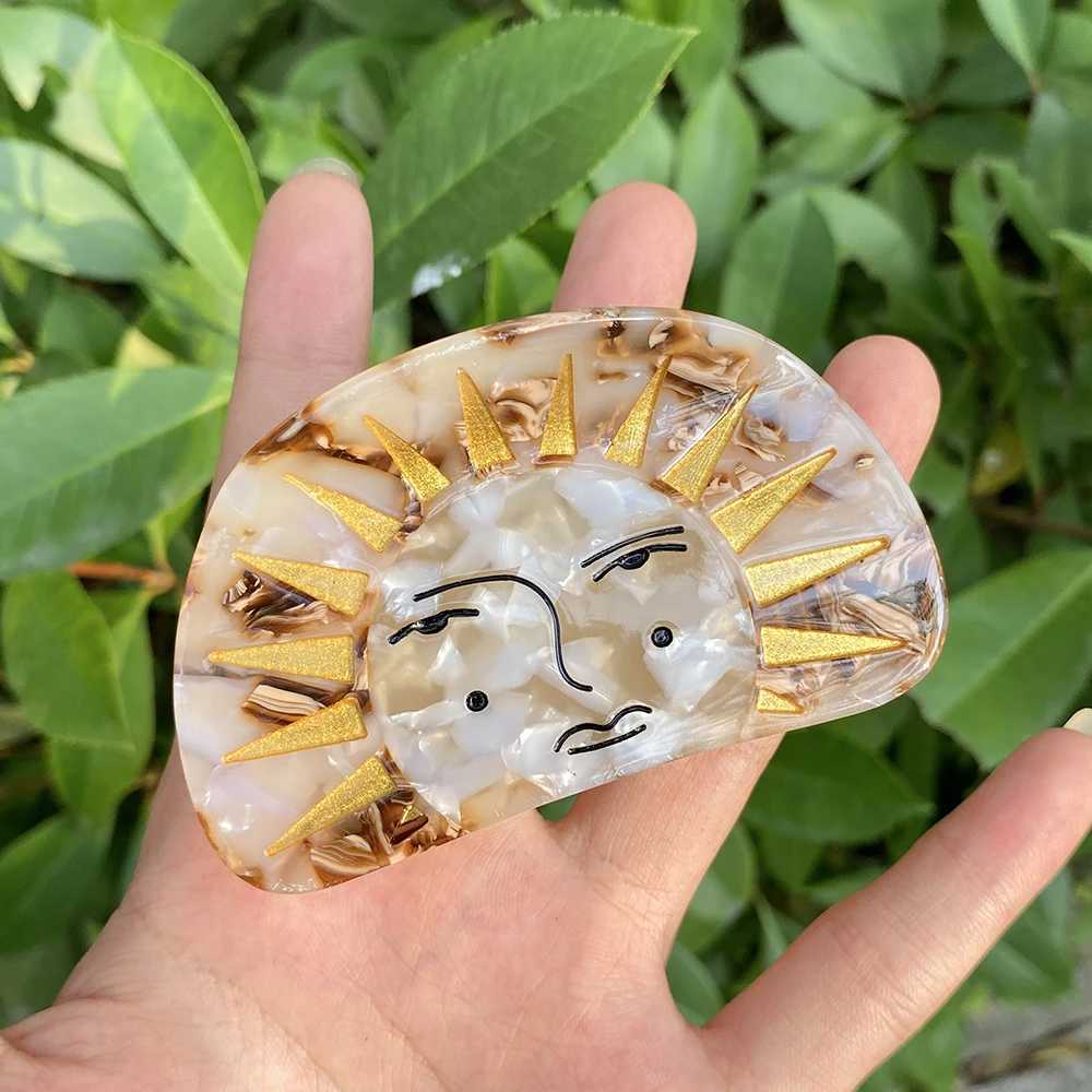 Creative Funny Semicircle Sun Acetate Hair Claw Clip For Women New Design Thick Ponytail Hairpin Hair Accessories Tool Gifts Z250707