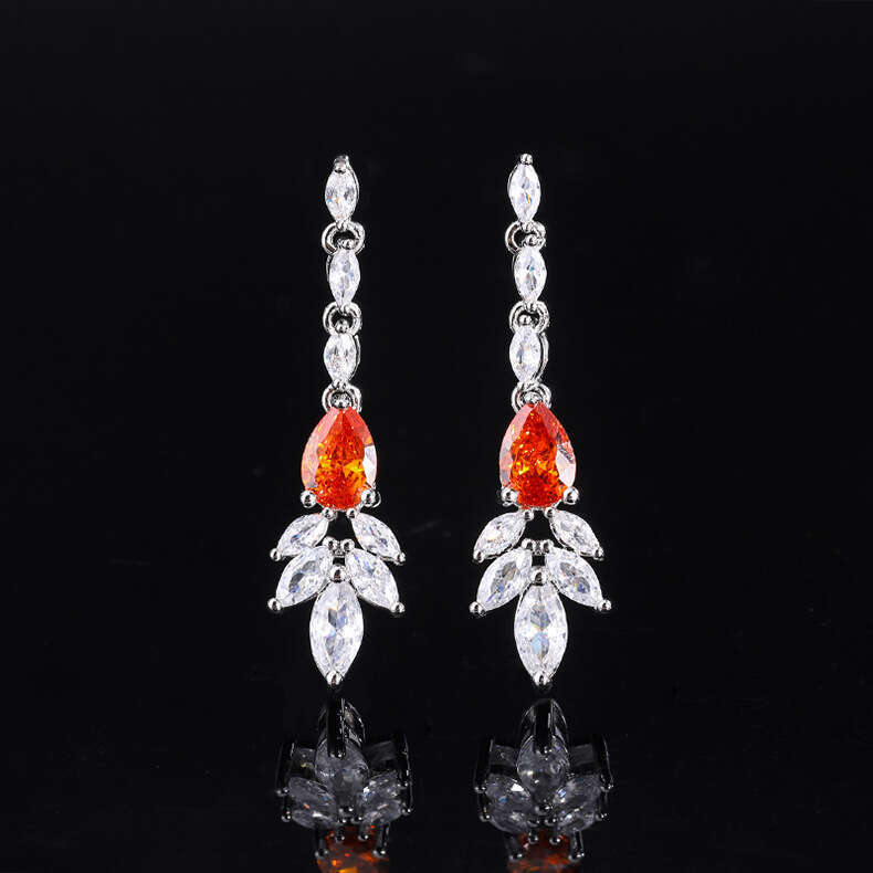 New High-End Floral Jewelry Banquet Dress Accessories Set Elegant Earrings Necklace Tassel Exquisite Pendant 317