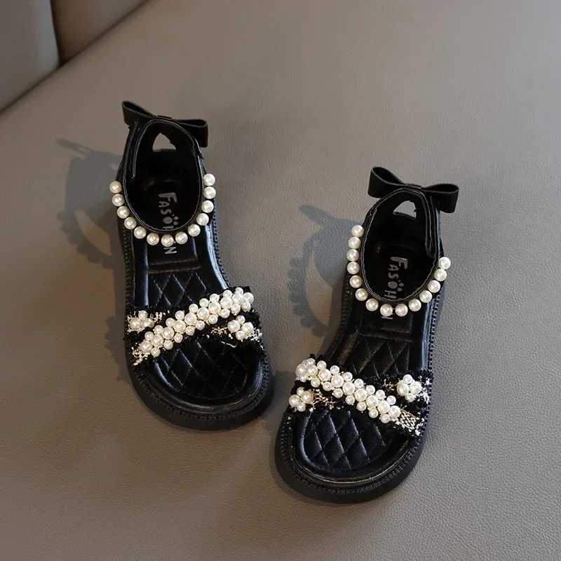 Childrens Sandals Summer Girls Princess Causal Bowtie Roman Sandals Fashion Sweet Kid Party Non-slip Open-toe Sandals Hook Loop R250707