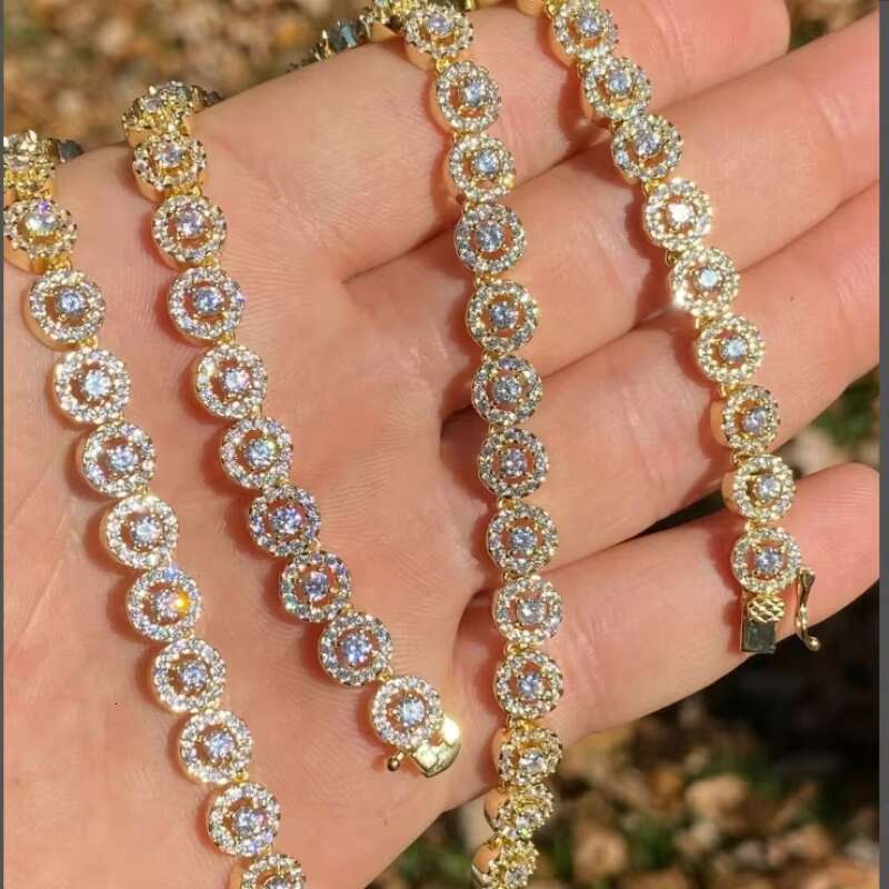 Hip Hop 14k 2mm 3mm 4mm 5mm 6mm Tennis Chain Sterling Silver VVS Diamond Necklace Moissanite Tennis Chain