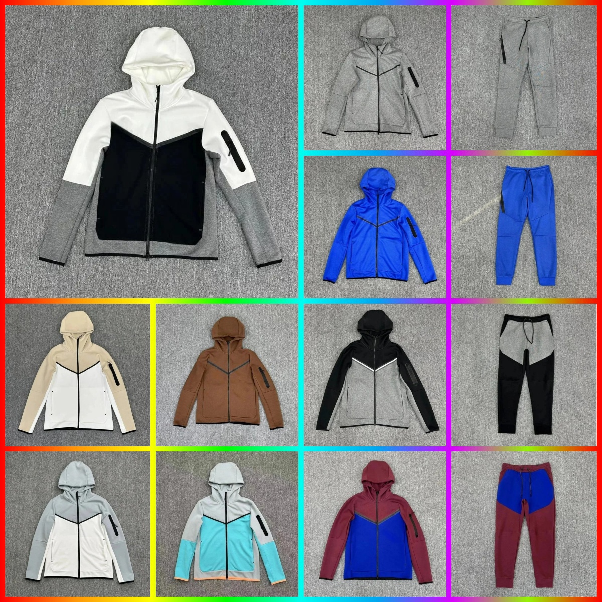 Mens Womens Nocta Hoodies Pants Tracksuits Jackets Tracksuit Tech fleece Full Zip Hooded Sweatshirt Loose Pants Man Black White Grey Techfleece Sports size M-XXL