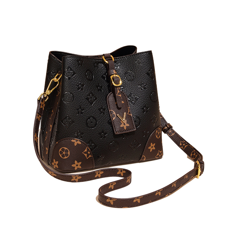 Designer new fashion emd large capacity bucket bag retro classic printed handbag