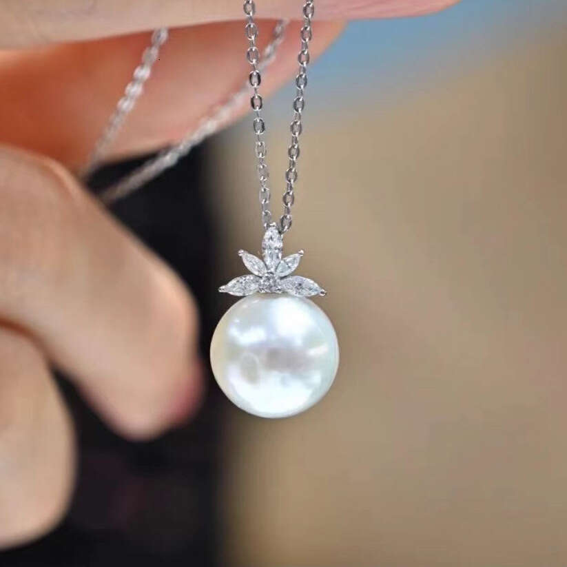 DHcollections DIY Pearl Accessories Copper Thick Gold-Plated Ice and Snow Sparkling Exquisite Pendant Necklace Semi-Finished 10-16mm