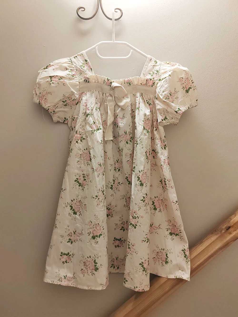 Summer Kids Baby Dress Puff Sleeve Floral Sweet Dress For Girls Short Sleeve A-Line Party Dress Girls Clothing R250707