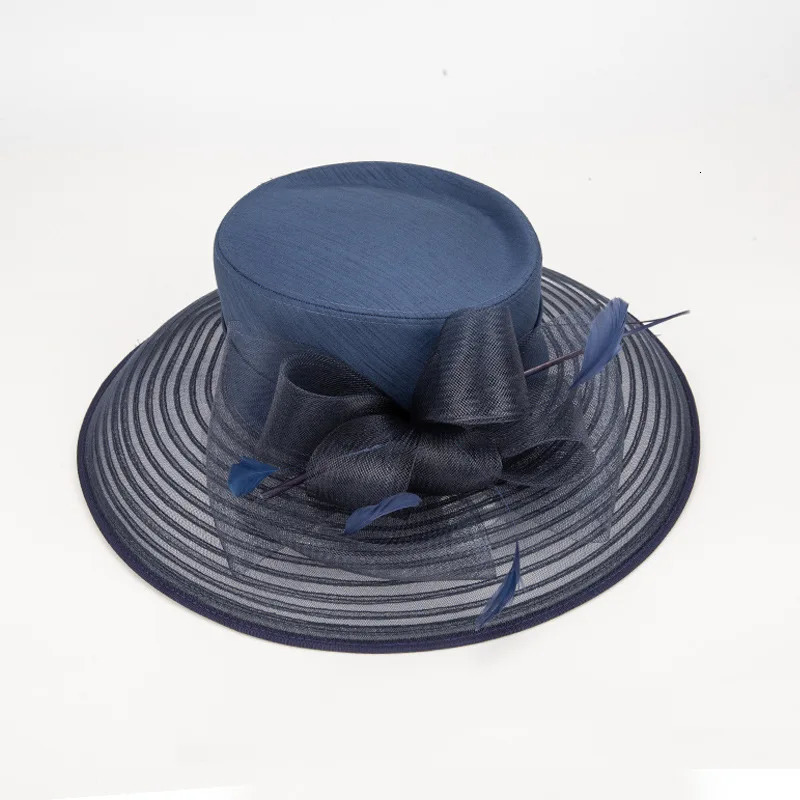 Green Cocktail Satin Cloth Hat Elegant Pography Hats Chain Fashion Formal Masquerade Flower Wedding Top Female Women 250707