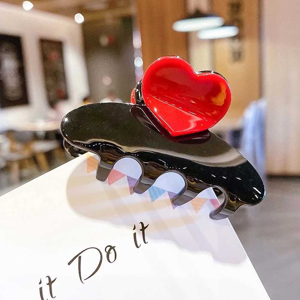 Korean Cute Medium Women Love Fashion Acrylic Hair Claw Hairpin Barrette Z250707