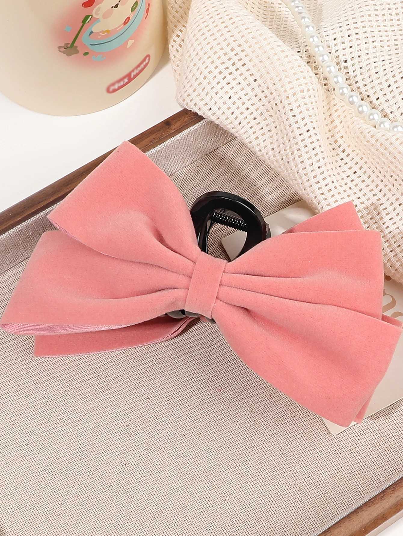 Premium Hair Clips for Women Bow-knot Claw Clips for Thick and Thin Hair Big Non-slip Bow Clips in Black Z250707