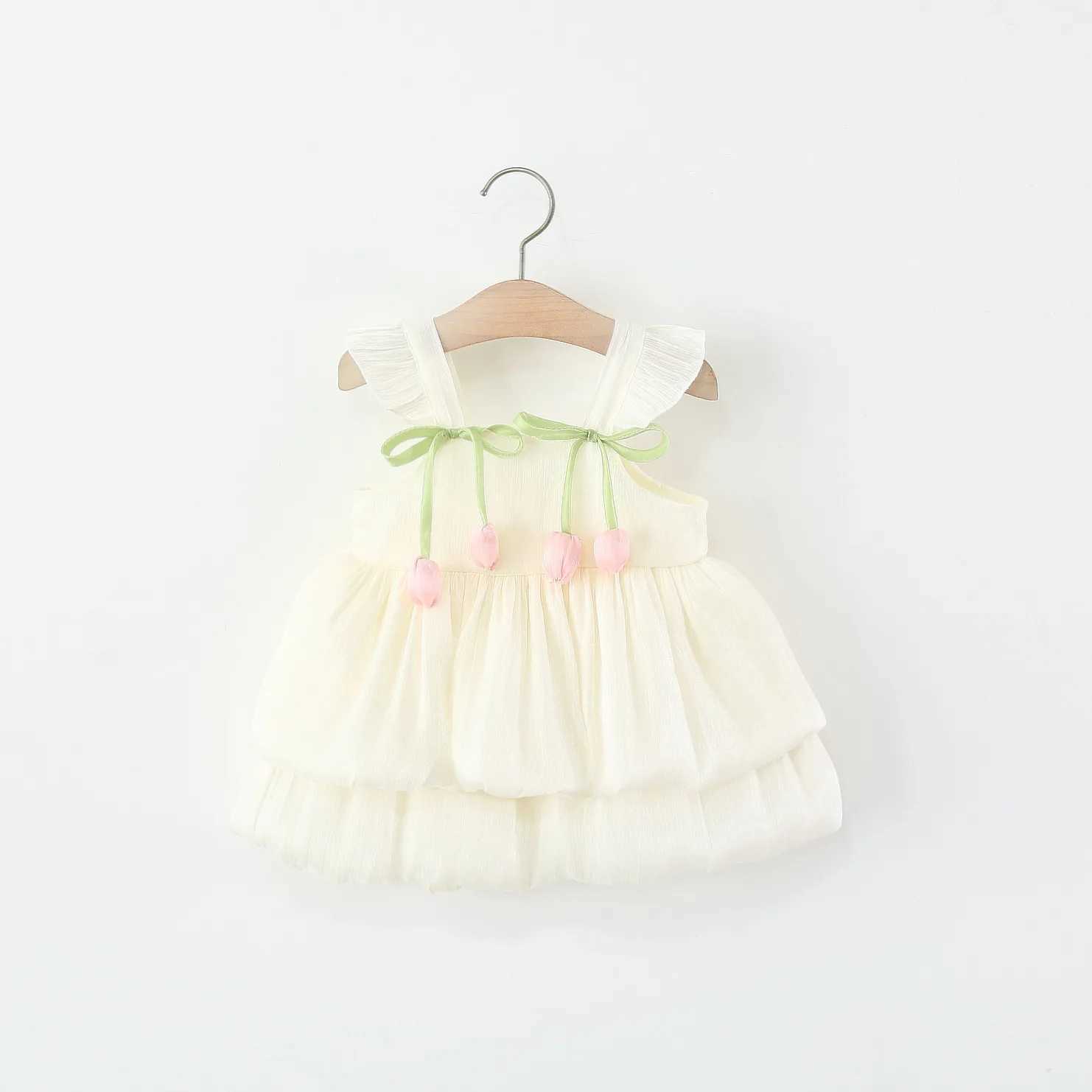 0-3 Year Old Baby Girl Princess Dress Summer New Sweet Tulip ChildrenS Sleeveless Clothes Suitable For Wedding Parties R250707