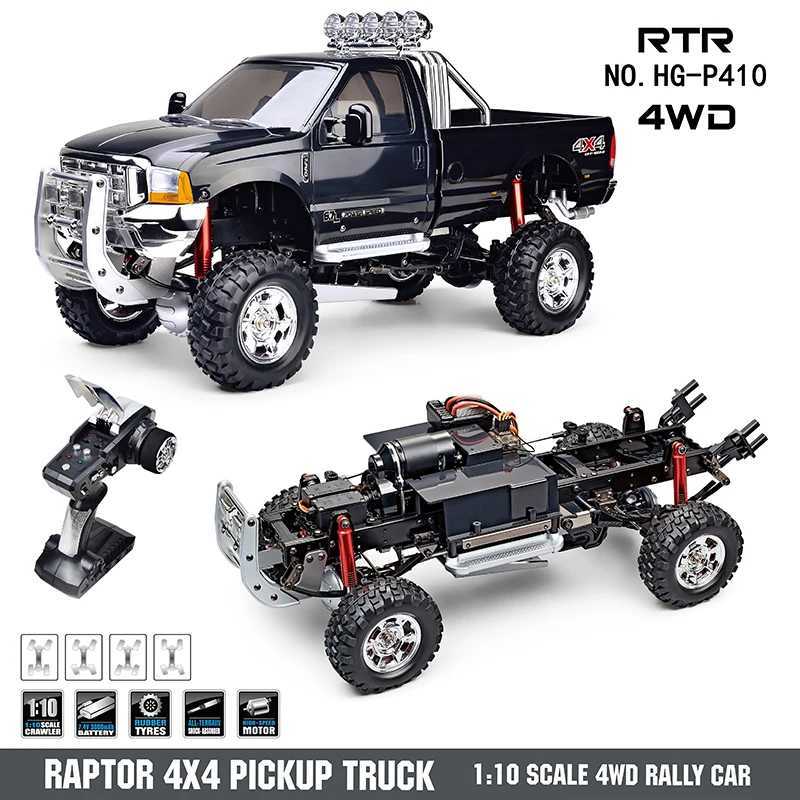 US Stock 1/10 HG P410 RC Pickup Truck 4*4 Rally Racing Crawler Car Model 2.4G Radio Motor ESC Outdoor Toy Model Gifts TH16939 Z250707