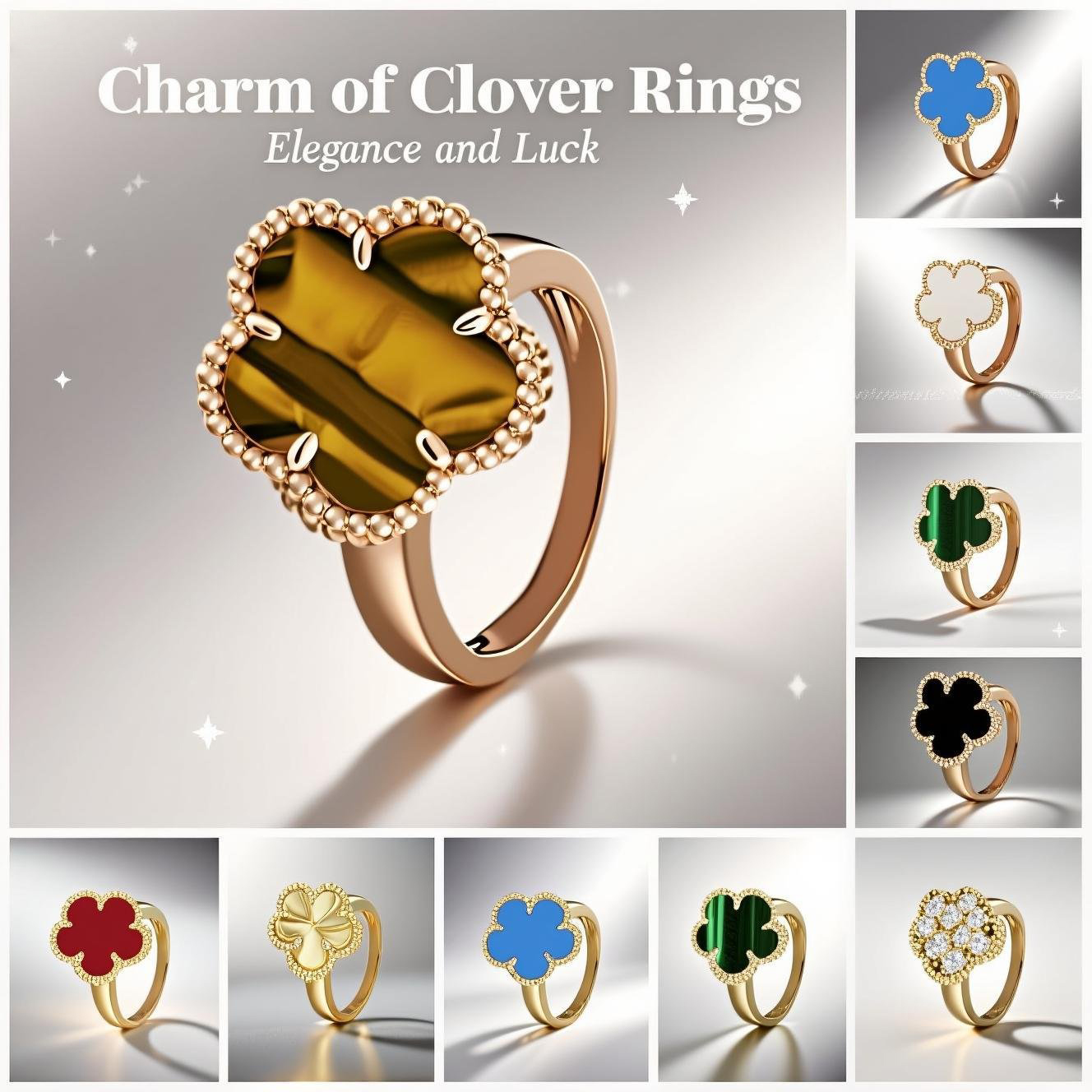 luxury ring fashion jewelry designer ring for women high-quality Clover ring women men gem mother of pearls ring jewelry temperament rings sterling silver ring woman