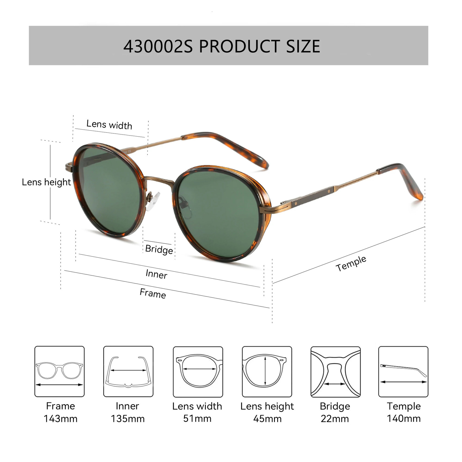 Steampunk Sunglasses RoundSquare Polarized Sun Glasses for Women Men Vintage UV400 Shades430002 250707