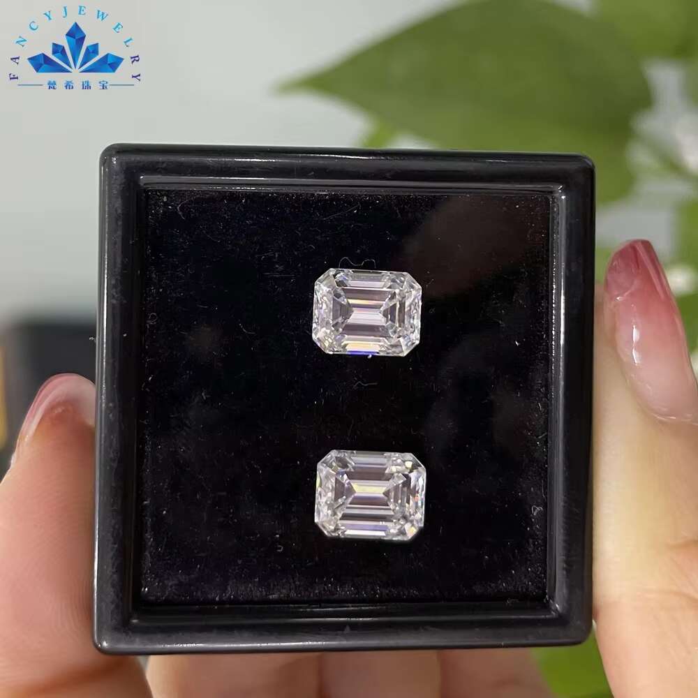 Lab Grown Diamond DEF White VVS Fancy Moissanite 1ct-3ct-5ct Emerald Cut Colorless Loose Synthetic GRA Moissanite Gemstone