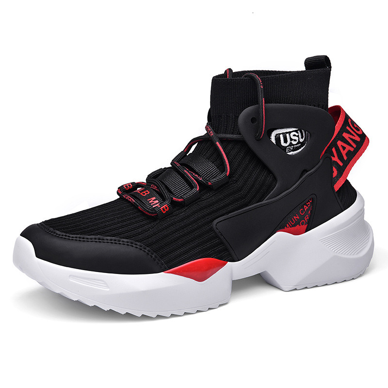 Men's Winter Fleece - lined Fly - woven Dad Shoes, Thick - soled Inner - heightening High - top Sock Boots, Casual Sports Warm and Stylish Shoes